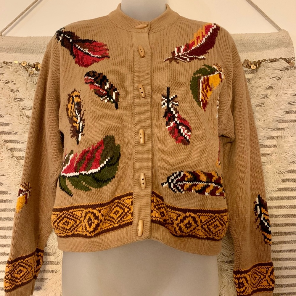 Vintage American Design First Issue Feather Cardigan